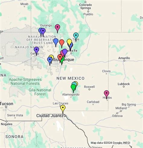 casinos new mexico map